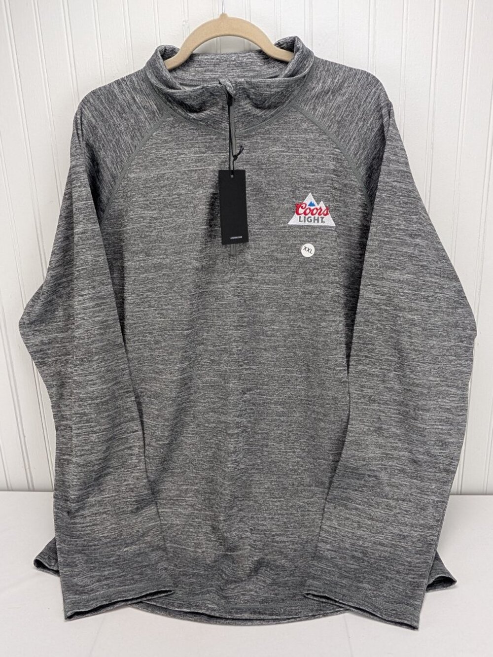 Landway Men's XXL Coors Light Beer Pullover Half Zip Gray Long Sleeve New Tags